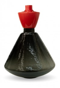 Ваза V.Jupe smoke-scarlet 37х26 см