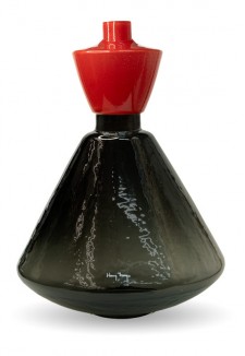 Ваза V.Jupe smoke-scarlet 37х26 см