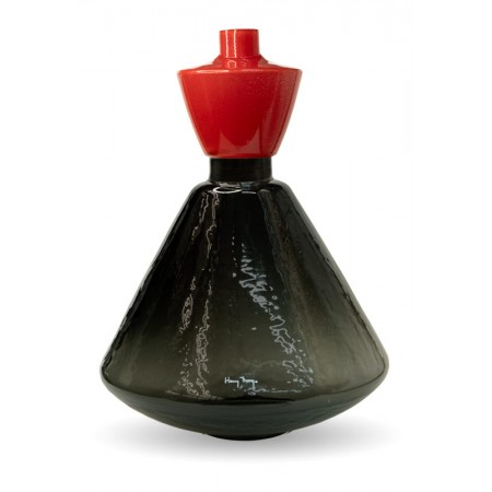 Ваза V.Jupe smoke-scarlet 37х26 см