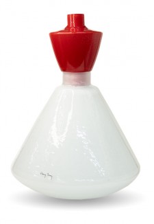 Ваза V.Jupe white-scarlet 37х26 см
