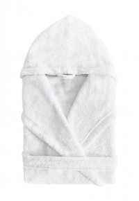 Халат с капюшоном New Plus white L